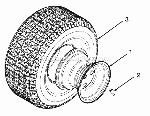 Drive Wheel Diagram and Parts List for Z48L 53AC365M100, 53BA1D5M100 Cub Cadet Lawn Mower